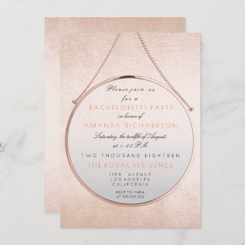 Cooper Frame Bachelorette Silver Pink Rose Invitation