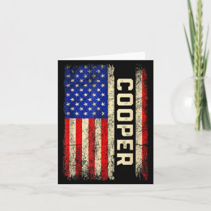Cooper Last Name Shirt Cooper Name American Flag F Card
