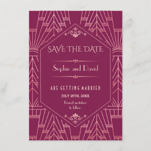 Cooper Rose Great Gatsby 1920s Save The Date Invitation