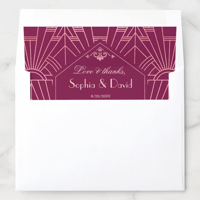 Cooper Rose Great Gatsby 1920s Wedding Envelope Liner (In Envelope)