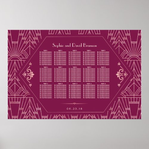 Cooper Rose Great Gatsby Wedding Seating Chart
