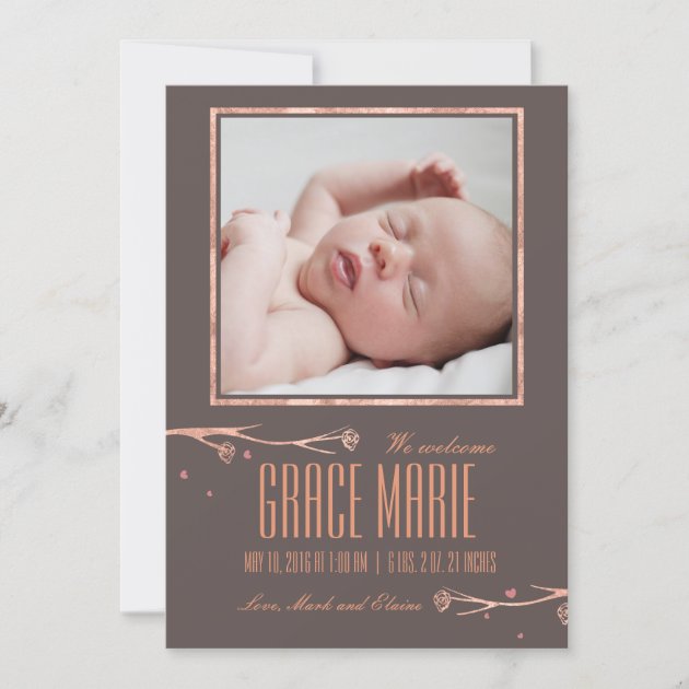 Cooper Spring Flowers Birth Announcement