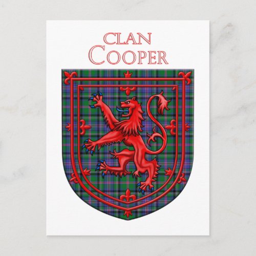 Cooper Tartan Scottish Plaid Lion Rampant Postcard