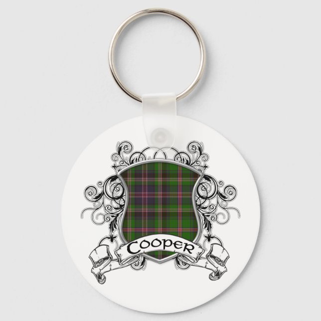 Cooper Tartan Shield Keychain (Front)