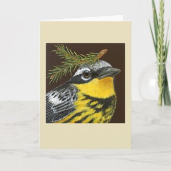 Cooper The Magnolia Warbler Card by vickisawyer at Zazzle