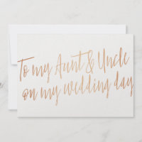 Cooper "To my aunt and uncle my wedding day"