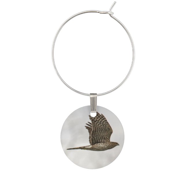 Cooper's Hawk Wine Glass Charm (Front)