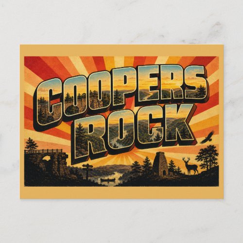 Coopers Rock WV Sandstone Cliff Gorge Art Postcard