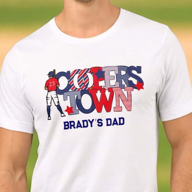 Cooperstown Baseball Dad / Personalized Patriotic  Tri-Blend Shirt (Creator Uploaded)