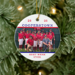 Cooperstown Baseball Team Photo Best Week Fun Fact Ceramic Ornament
