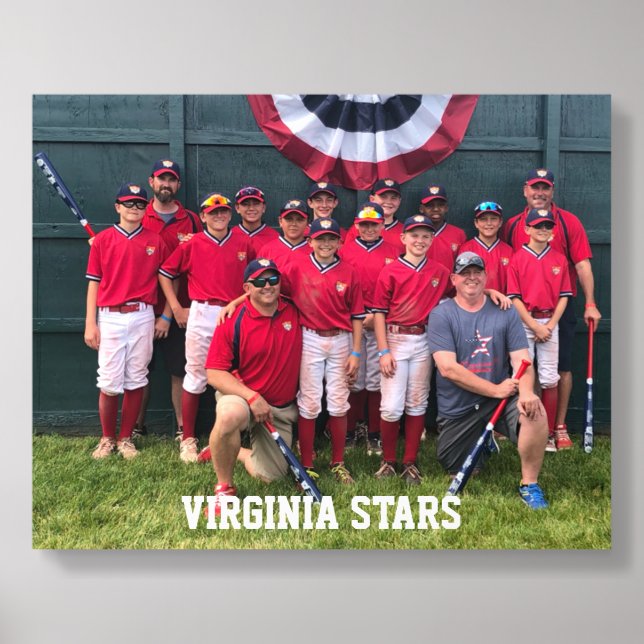 Cooperstown Baseball Team Photo Team Name Acrylic Photo Tile (Front Set)