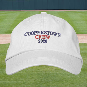 Cooperstown Crew Year Embroidered / Blue & Red  Baseball Cap
