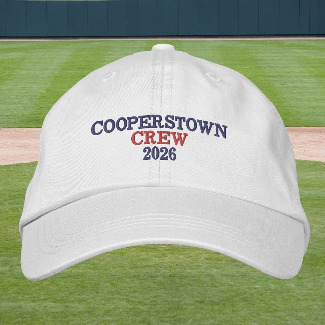 Cooperstown Crew Year Embroidered / Blue & Red  Baseball Cap (Creator Uploaded)