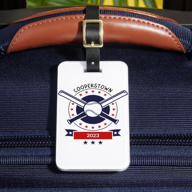 Cooperstown DreamsPark Baseball Tshirt Luggage Tag (Front Insitu 2)