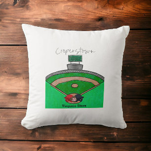 Cooperstown Field Team Name Player Memory Throw Pillow