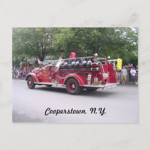 Cooperstown, N.Y.  Retired Fire  Truck Postcard