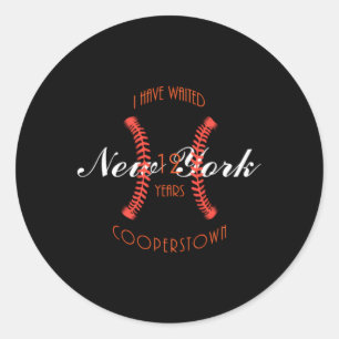 Cooperstown New York Baseball 12 Classic Round Sticker