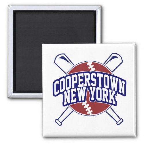Cooperstown New York Baseball Magnet