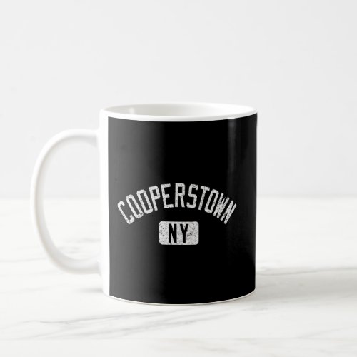 Cooperstown Ny Arched Text Distressed White Print Coffee Mug