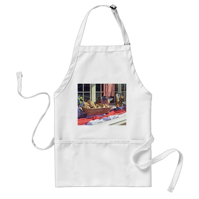 Cooperstown NY - Bakery Window With American Flags Adult Apron (Front)