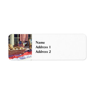 Cooperstown NY - Bakery Window With American Flags Label