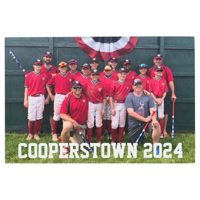 Cooperstown NY Baseball Custom Team Photo Metal Print (Front)