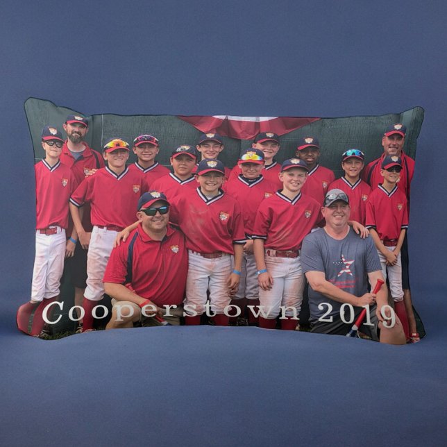 Cooperstown NY Baseball Team Coaches Players Photo Lumbar Pillow (Creator Uploaded)