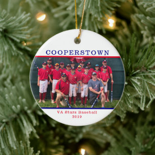 Cooperstown NY Baseball Team Photo Team Name Facts Ceramic Ornament