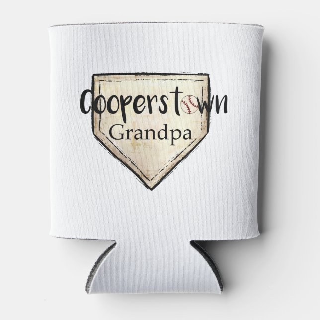 Cooperstown NY Grandpa Cute Baseball Tournament Can Cooler (Front)