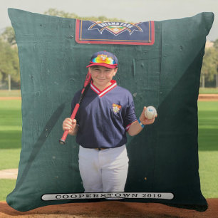 Cooperstown Player Photo Fun Facts Keepsake Throw Pillow