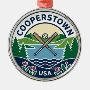 Cooperstown USA Metal Ornament