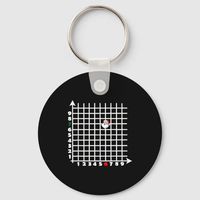 Coordinate (6,7) Funny Math Teacher 67 Math Christ Keychain (Front)