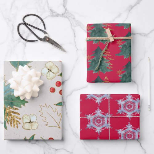 Coordinated Hand_Painted Art Print Wrapping Paper Sheets