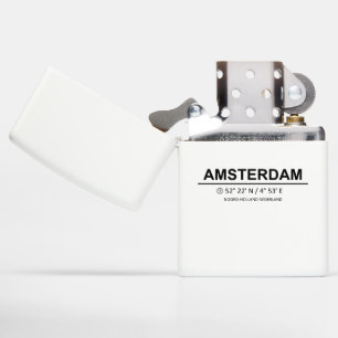 Coordinates Amsterdam Zippo Lighter