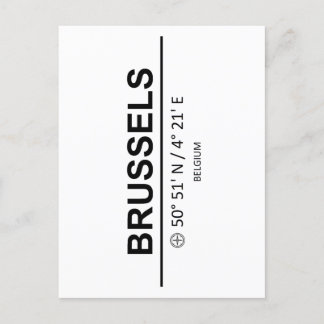 Coordinates Brussels Postcard