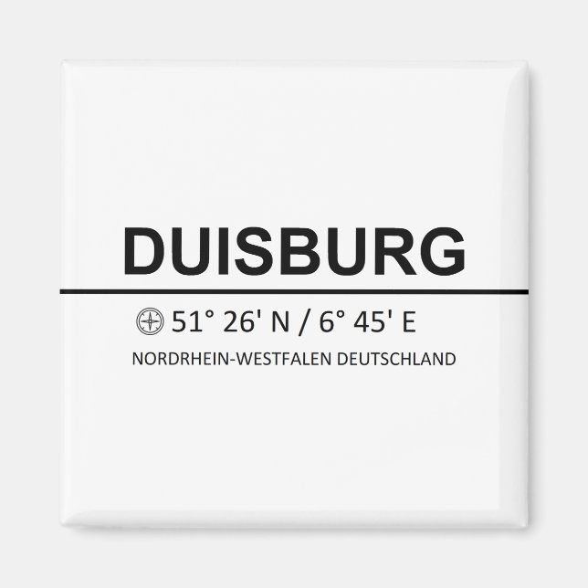Coordinates Duisburg Magnet (Front)