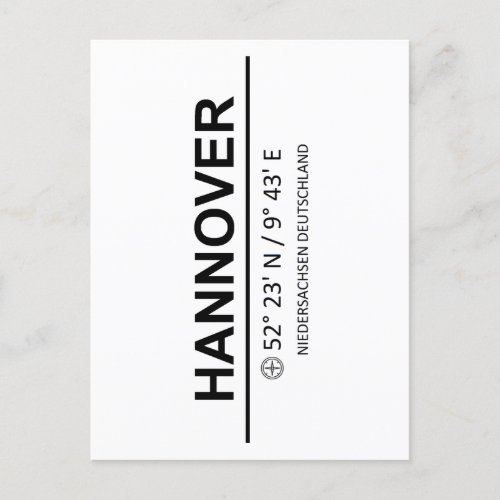 Coordinates Hannover Postcard