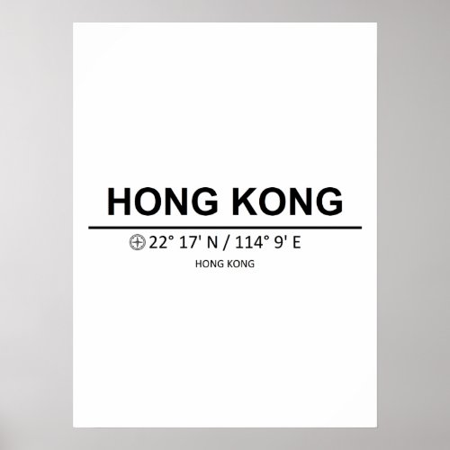 Coordinates Hong Kong Poster