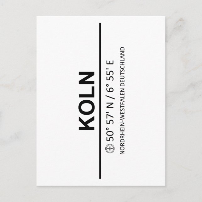 Coordinates Koln Postcard (Front)