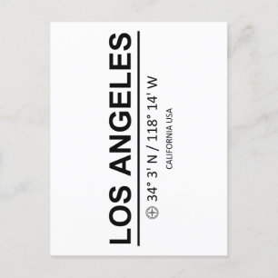 Coordinates Los Angeles Postcard
