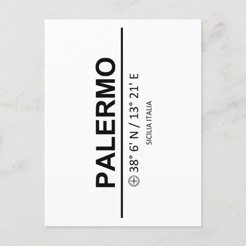 Coordinates Palermo Postcard