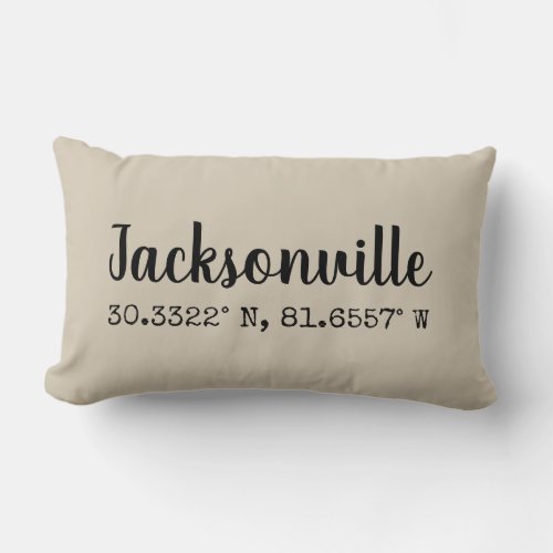 Coordinates Pillow Jacksonville Florida