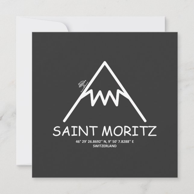 Coordinates Saint Moritz Switzerland Holiday Card (Front)
