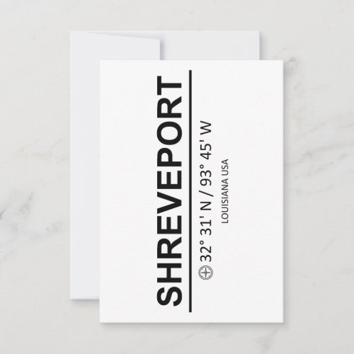 Coordinates Shreveport Thank You Card