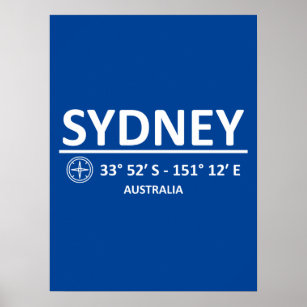 Coordinates Sydney Australia Poster
