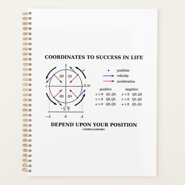 Coordinates To Success In Life Position Physics Planner (Front)