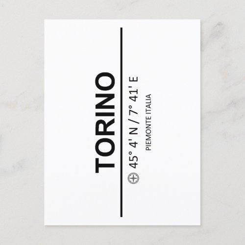 Coordinates Torino Postcard