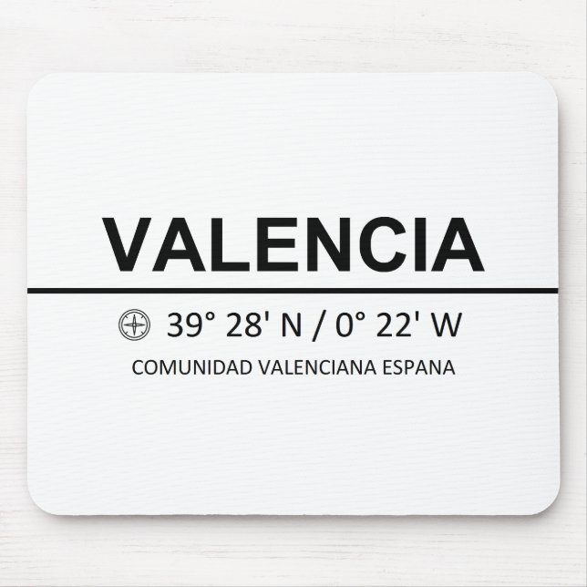Coordinates Valencia Mouse Pad (Front)