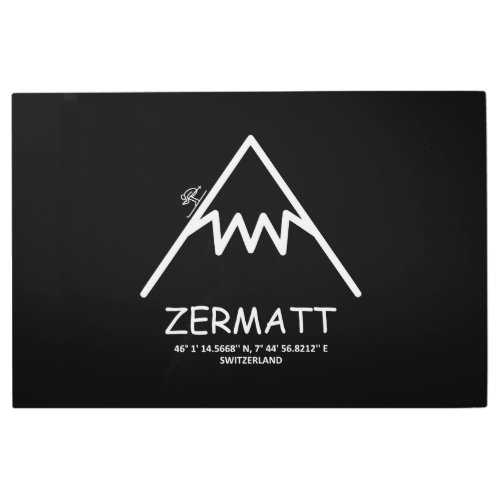 Coordinates Zermatt Switzerland Metal Print