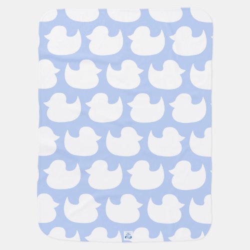 Coordinating Blue and White Duck Pattern Receiving Blanket